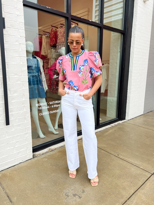 VNECK FLORAL PRINT TOP