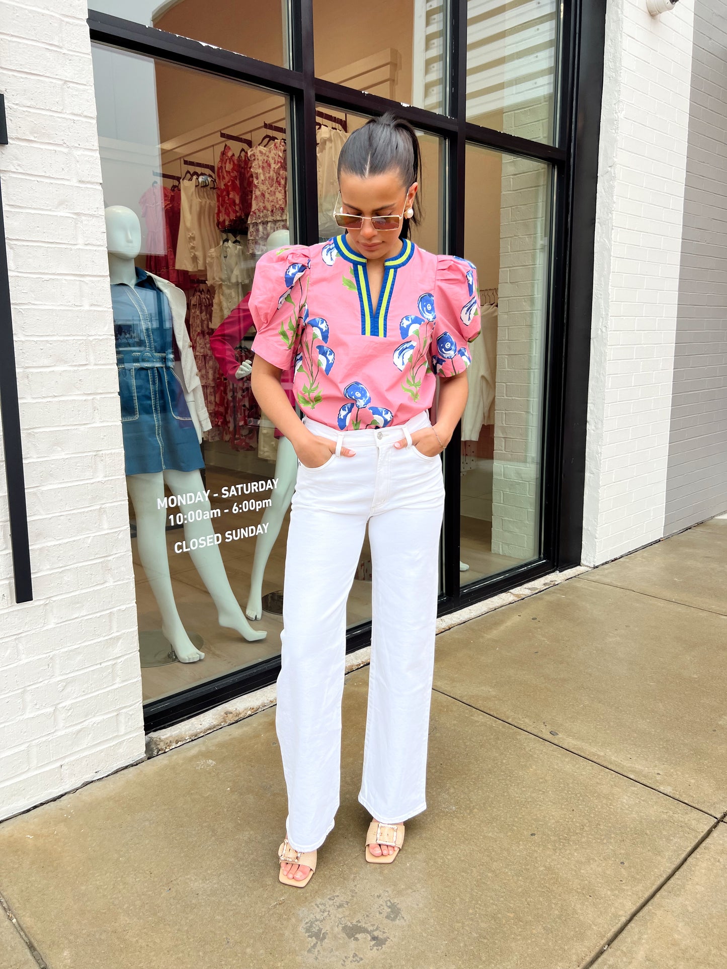 VNECK FLORAL PRINT TOP