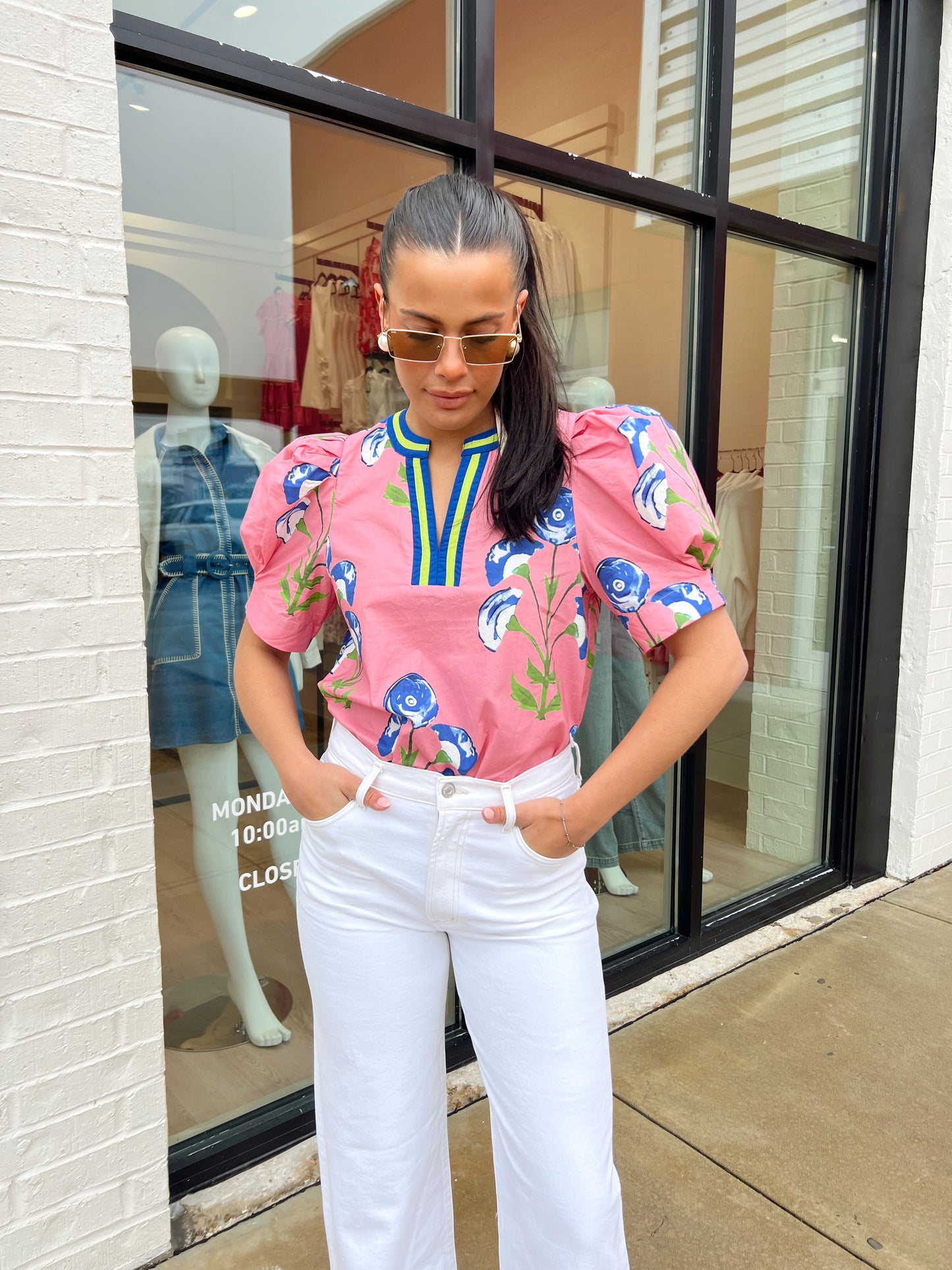 VNECK FLORAL PRINT TOP