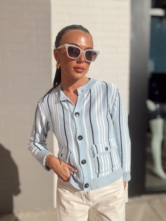 ALBA VERTICAL STRIPE SWEATER