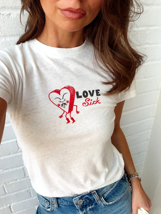 LOVE SICK HEART BURNOUT VINTAGE TEE