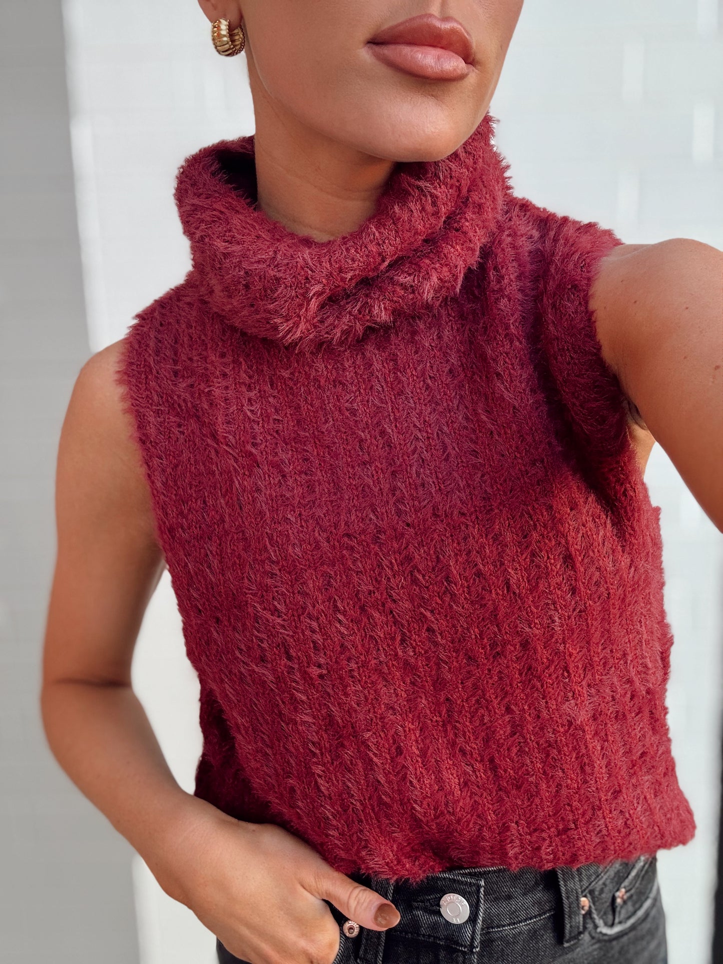 COLETTE SLEEVELESS TURTLE NECK