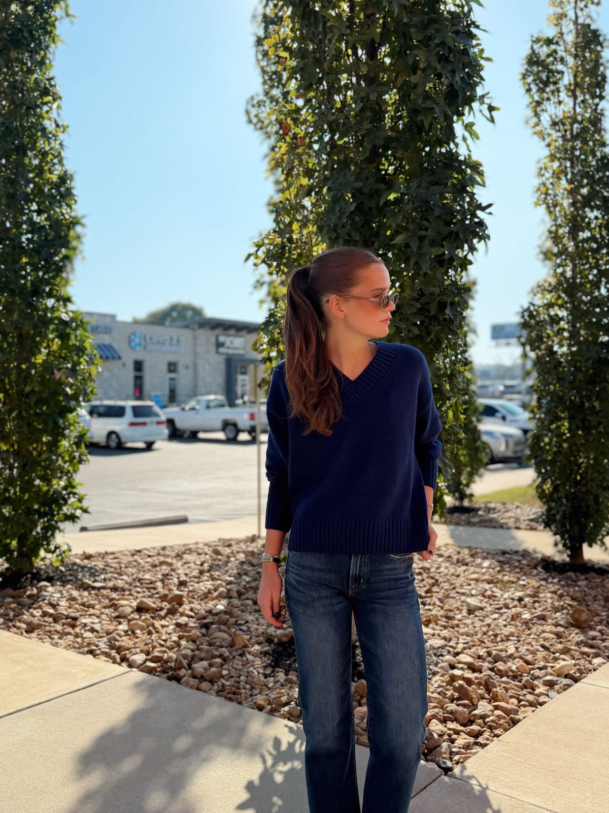 CLOUD SPUN V-NECK SWEATER
