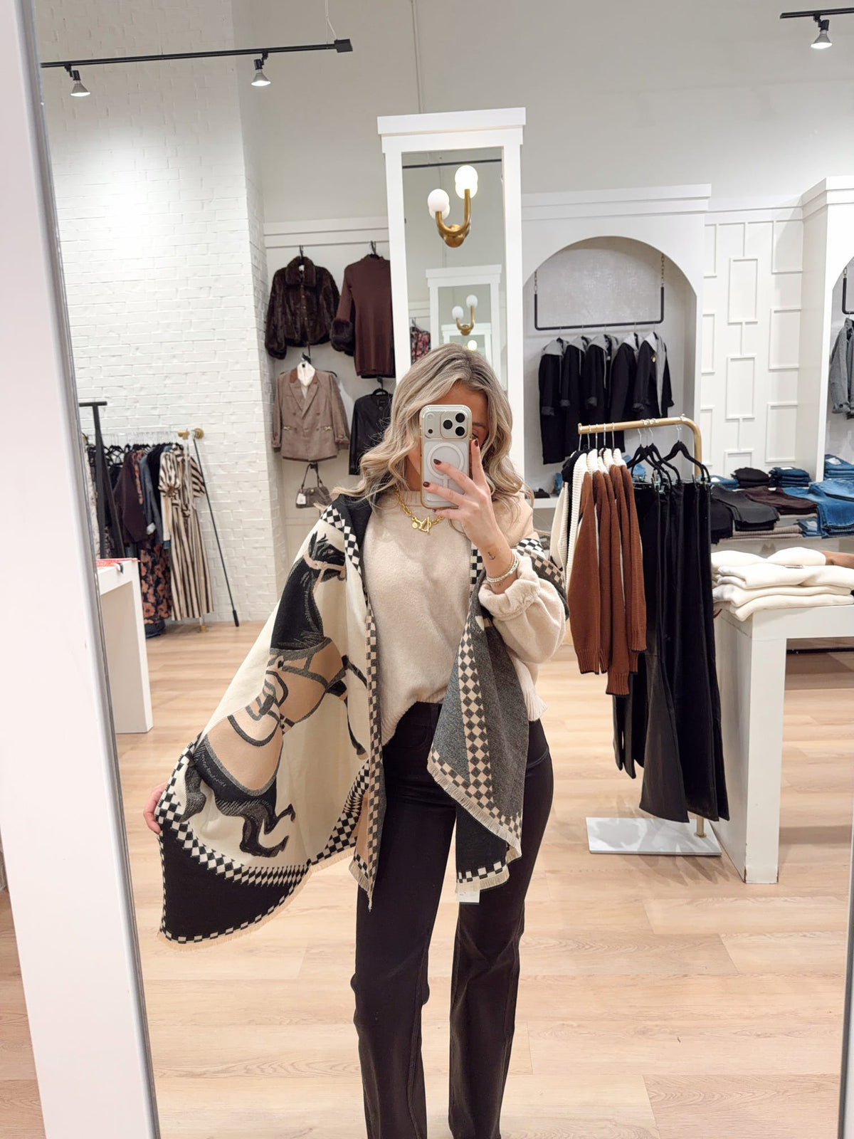 CHECKERED EQUESTRIAN SCARF
