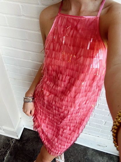 NICKI FRINGE SEQUIN MINI
