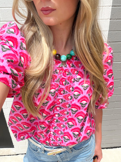 FLORAL RUFFLE BLOUSE