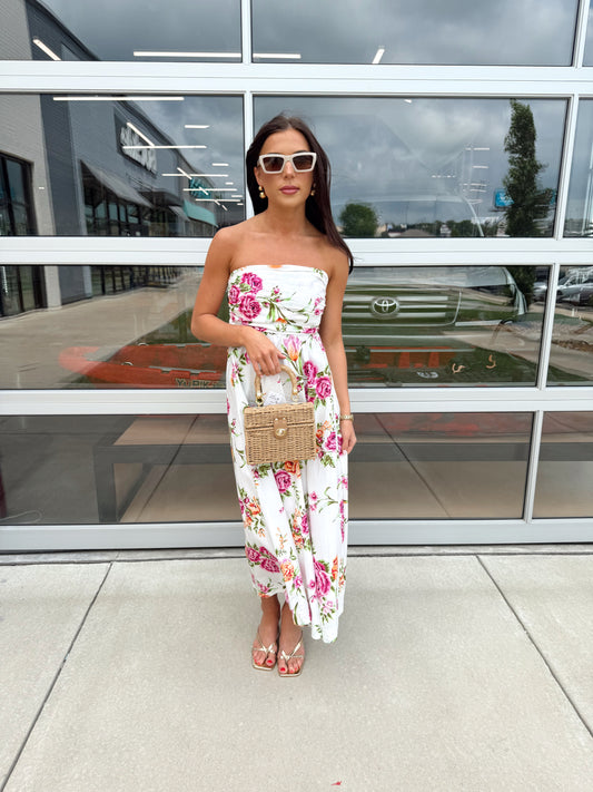LACEY FLORAL MIDI DRESS