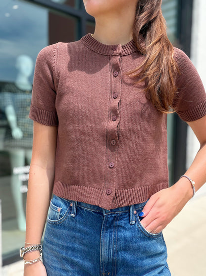 LEIA SHORT SLEEVE KNIT TOP