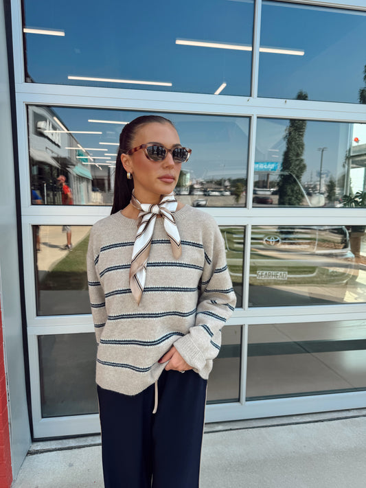 HUDSON TWO TONE STRIPED SWEATER
