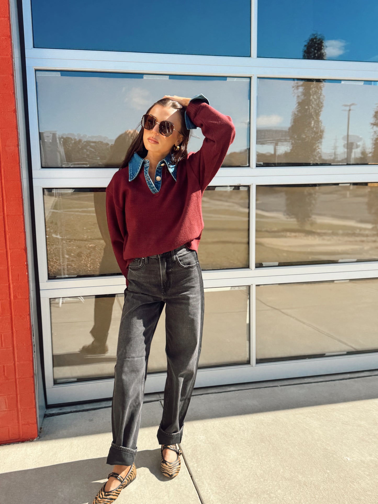 TRIANA DENIM KNIT TOP