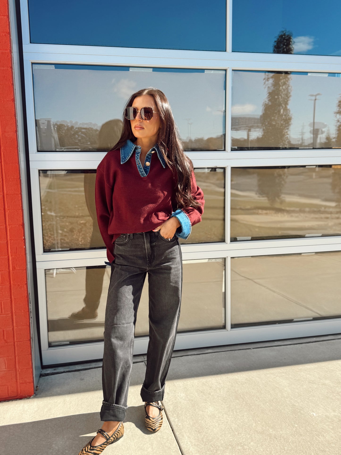 TRIANA DENIM KNIT TOP