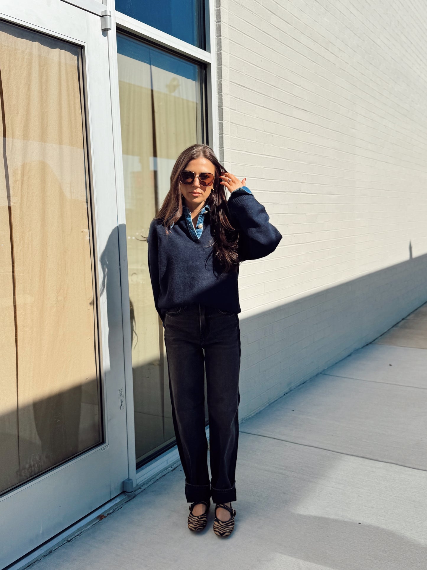 TRIANA DENIM KNIT TOP