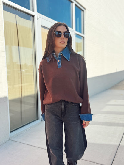 TRIANA DENIM KNIT TOP