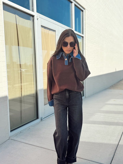 TRIANA DENIM KNIT TOP