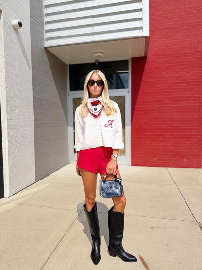 ARKANSAS EMBROIDERED BUTTON UP