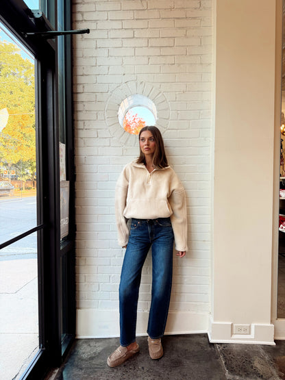 TRISTAN SHERPA FLEECE 1/2 ZIP SWEATSHIRT