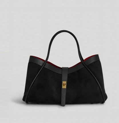 MEDIUM SUEDE BAG IN REAL LEATHER