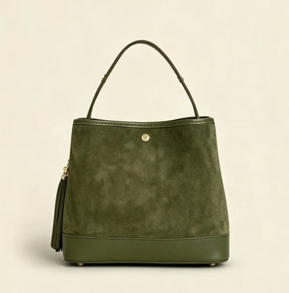 LARGE SUEDE BUCKET BAG