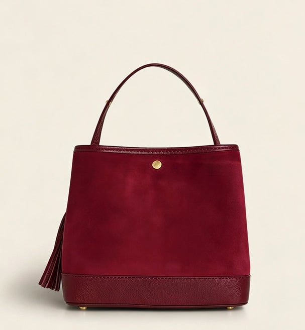 LARGE SUEDE BUCKET BAG