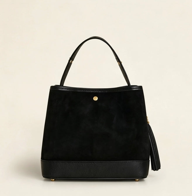 LARGE SUEDE BUCKET BAG