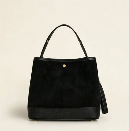 LARGE SUEDE BUCKET BAG