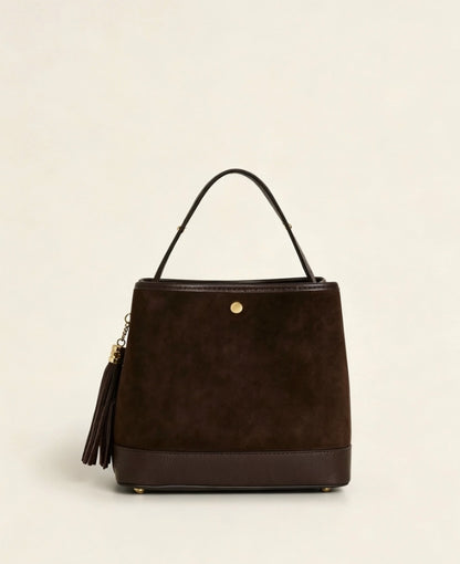 LARGE SUEDE BUCKET BAG