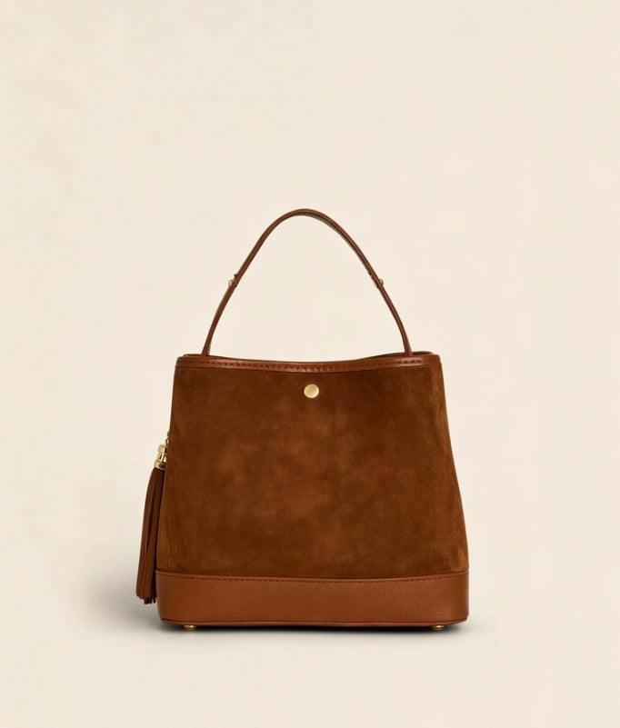 LARGE SUEDE BUCKET BAG