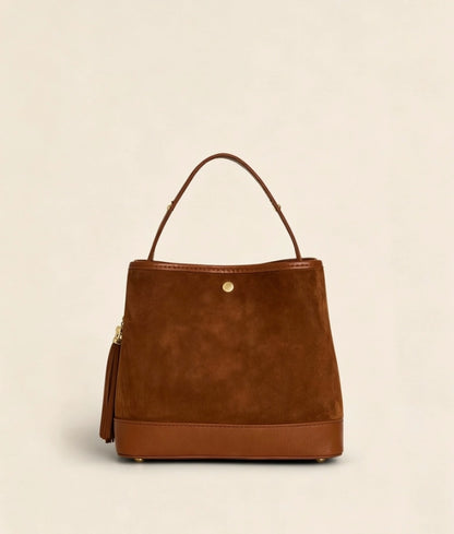 LARGE SUEDE BUCKET BAG