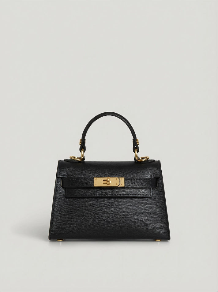 GENUINE SAFFIANO LEATHER HANDBAG WITH STRAP