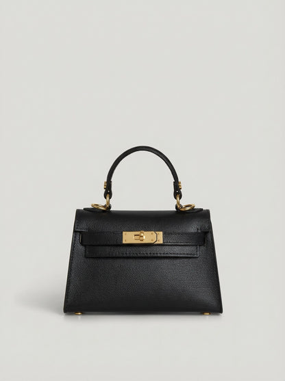 GENUINE SAFFIANO LEATHER HANDBAG WITH STRAP