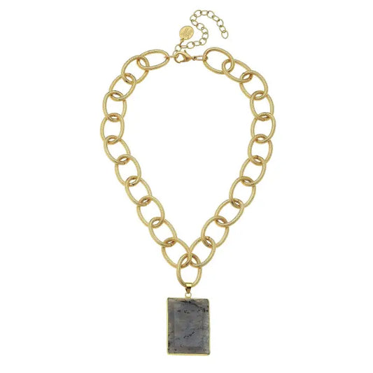 LABRADORITE PENDANT NECKLACE