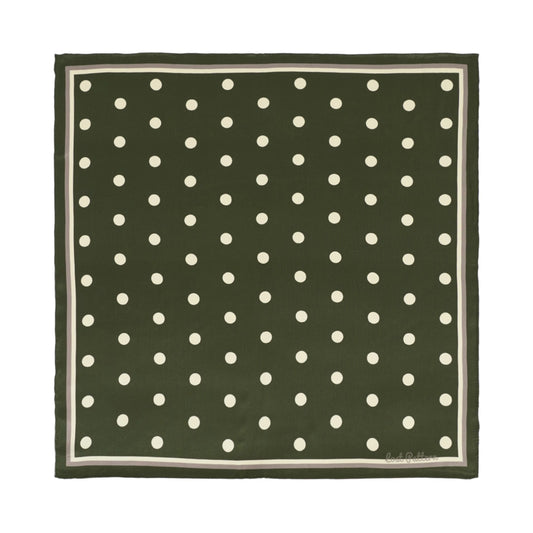 RETRO POLKA SILK BANDANA SCARF