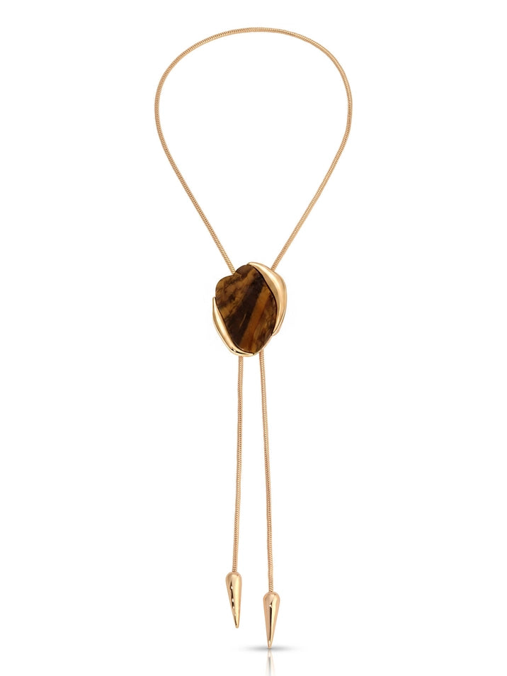 TIGER'S EYE STATEMENT BOLO NECKLACE