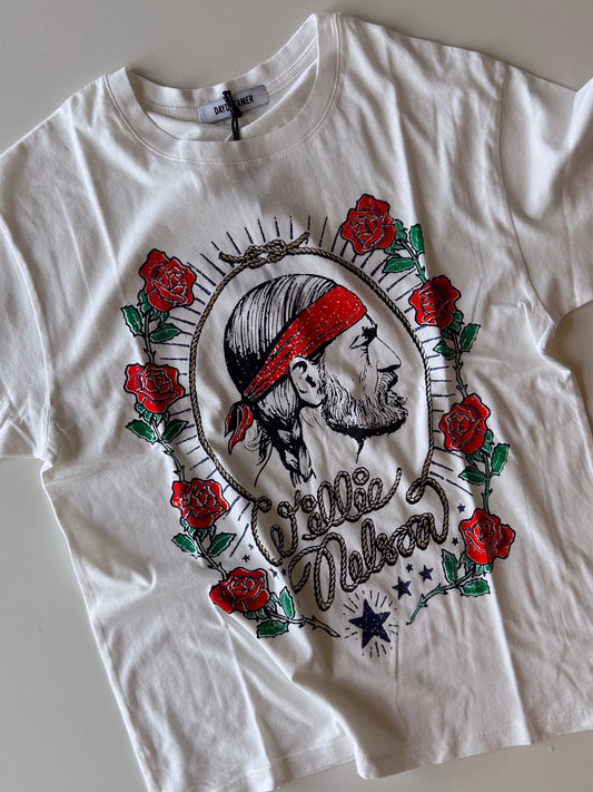 WILLIE NELSON RED HEADED TEE